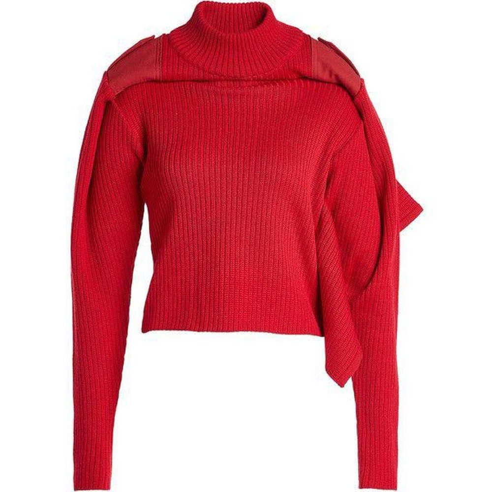 Black Y project Folded over turtleneck with extended sleeves.